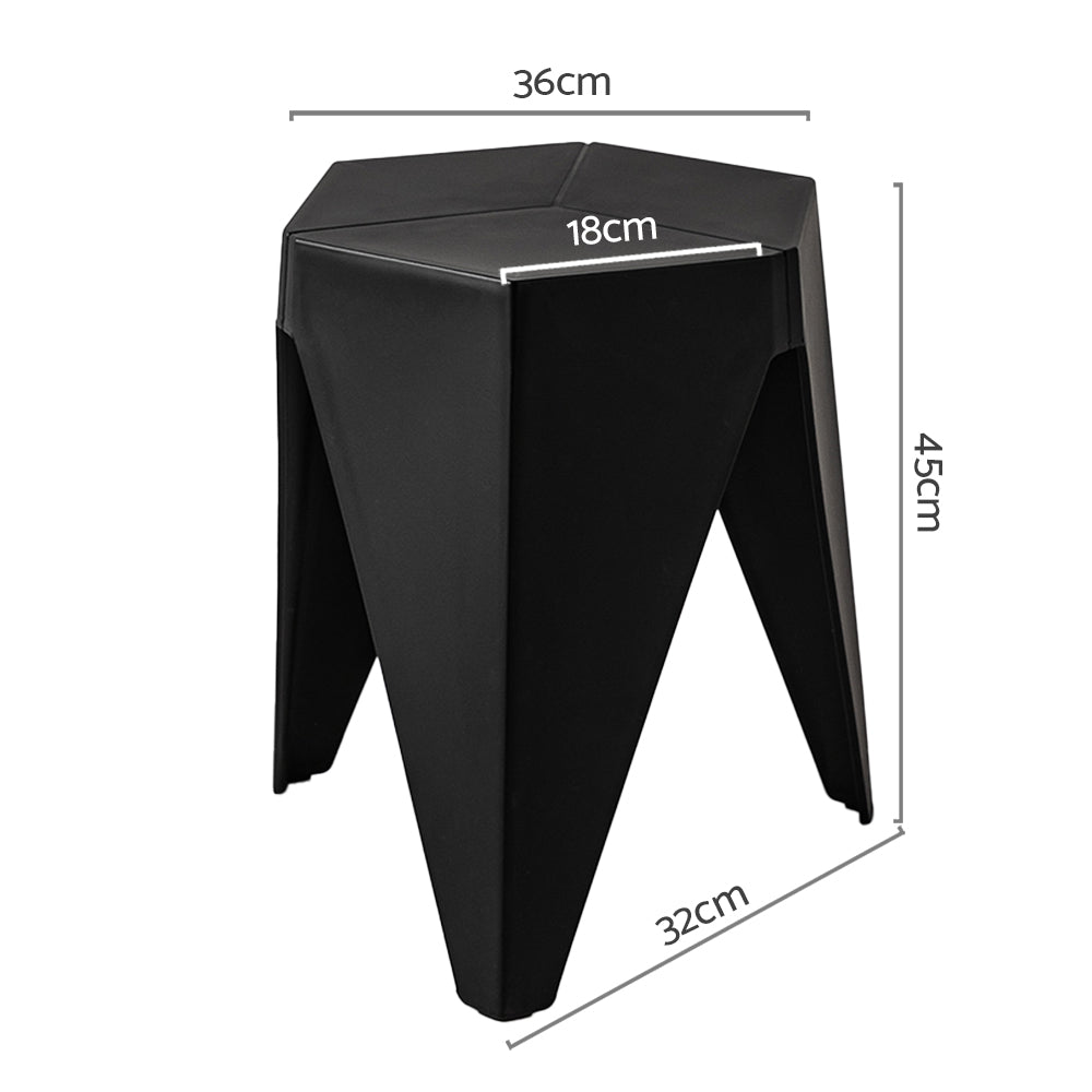 Set of 2 Nordic Stool Side Tables - Black - Homecoze