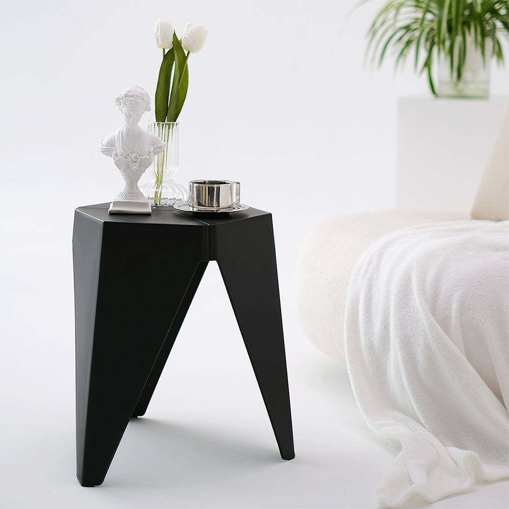 Set of 2 Nordic Stool Side Tables - Black Homecoze