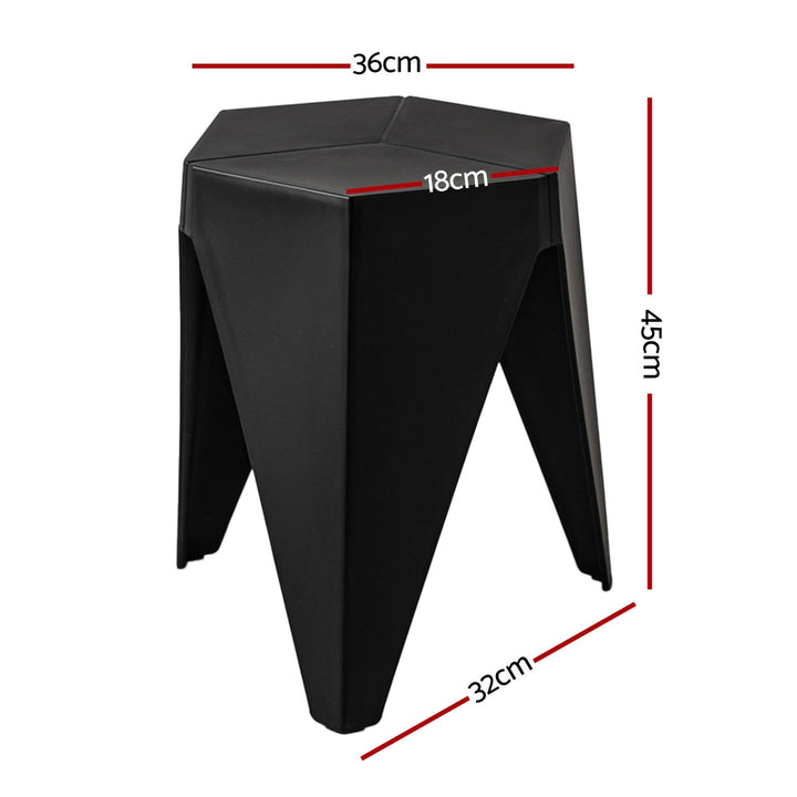 Set of 4 Nordic Stool Side Tables - Black