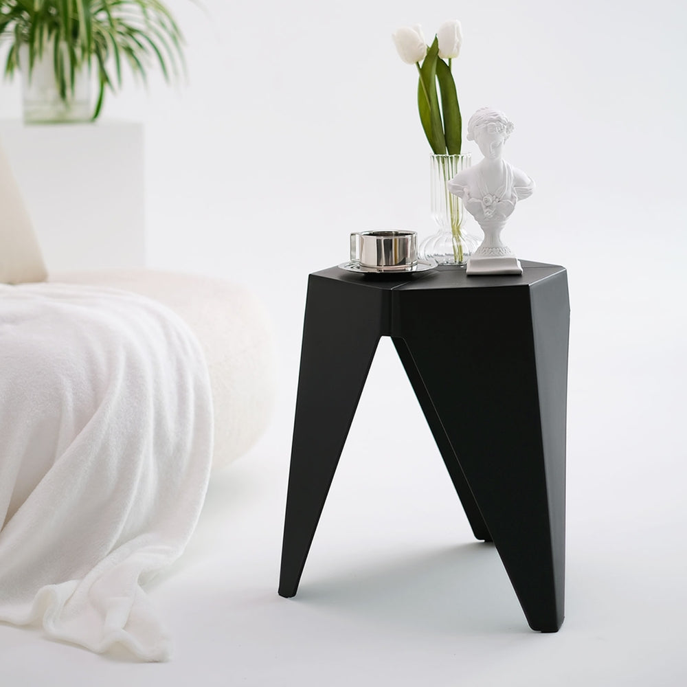Set of 4 Nordic Stool Side Tables - Black - Homecoze