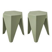 Set of 2 Nordic Stool Side Tables - Green - Homecoze