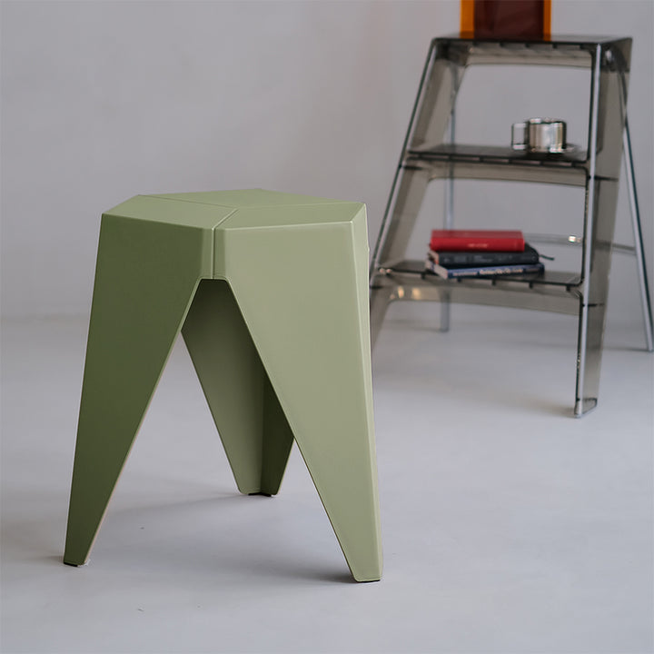 Set of 2 Nordic Stool Side Tables - Green