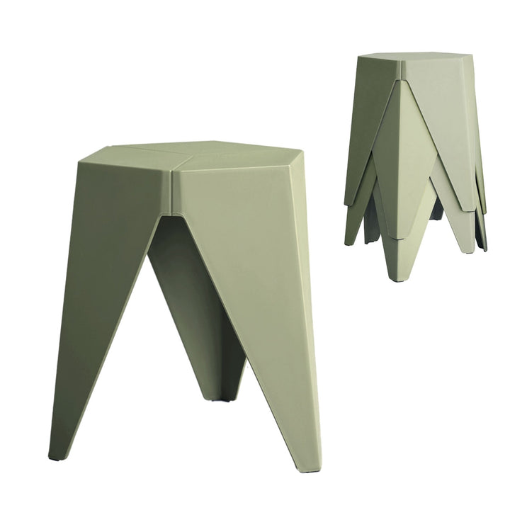 Set of 4 Nordic Stool Side Tables - Green