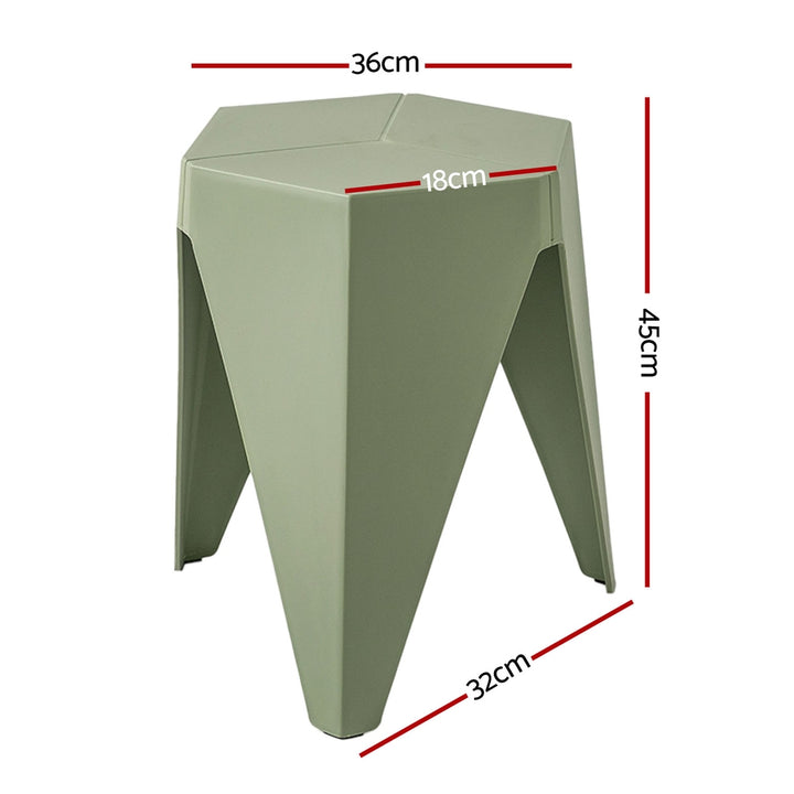 Set of 4 Nordic Stool Side Tables - Green