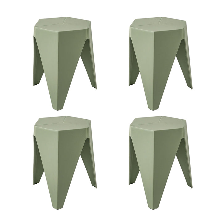 Set of 4 Nordic Stool Side Tables - Green