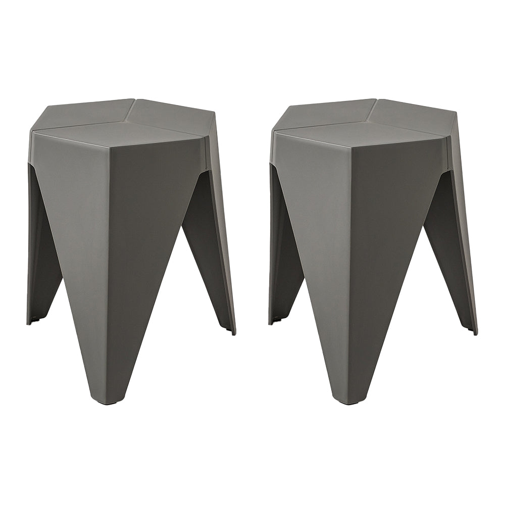 Set of 2 Nordic Stool Side Tables - Grey - Homecoze