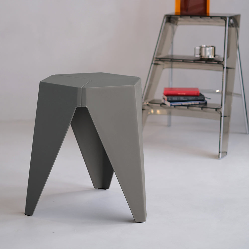 Set of 2 Nordic Stool Side Tables - Grey - Homecoze