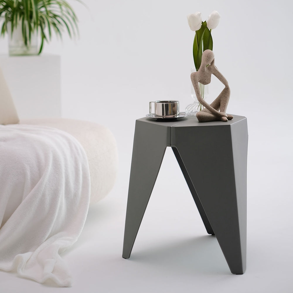 Set of 4 Nordic Stool Side Tables - Grey