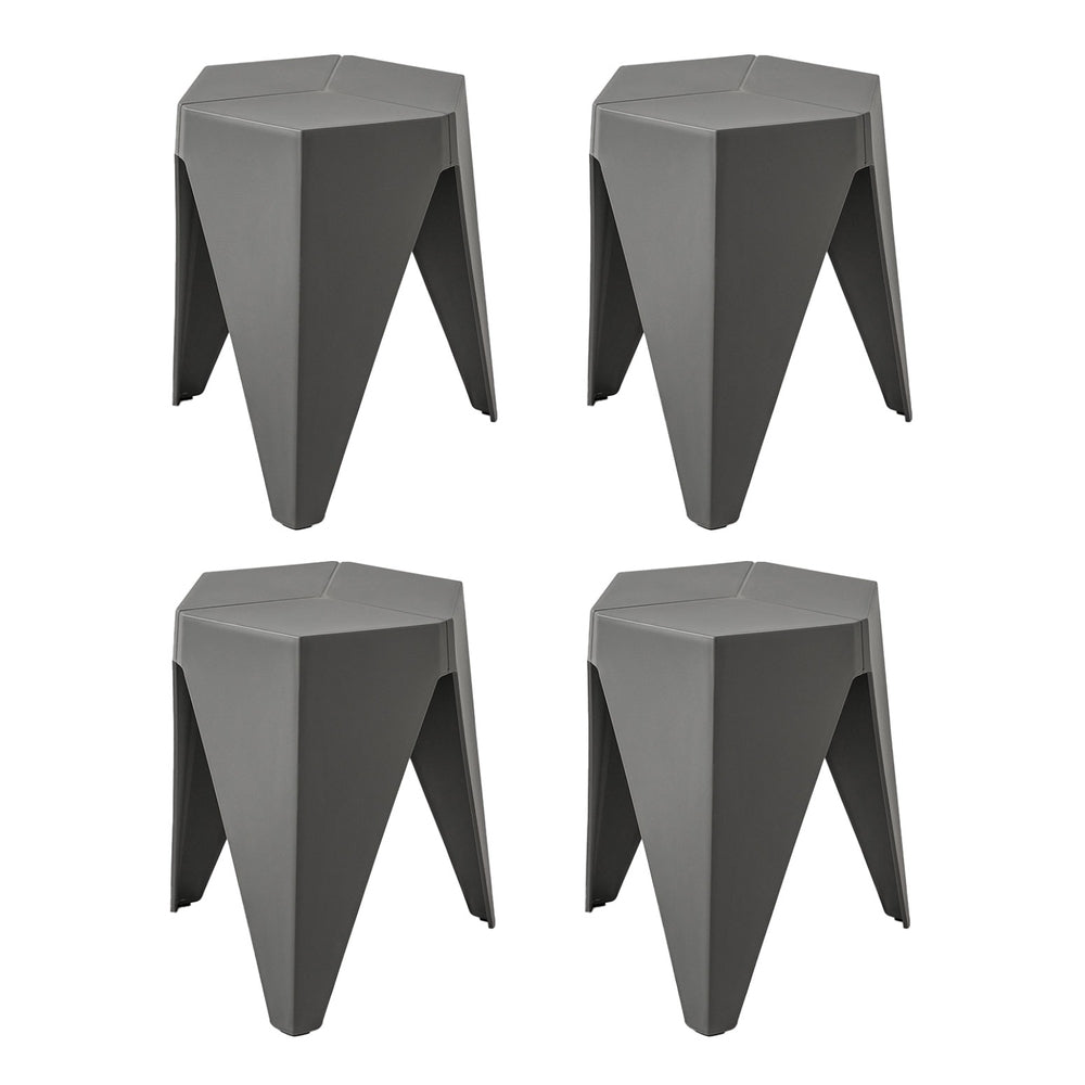 Set of 4 Nordic Stool Side Tables - Grey