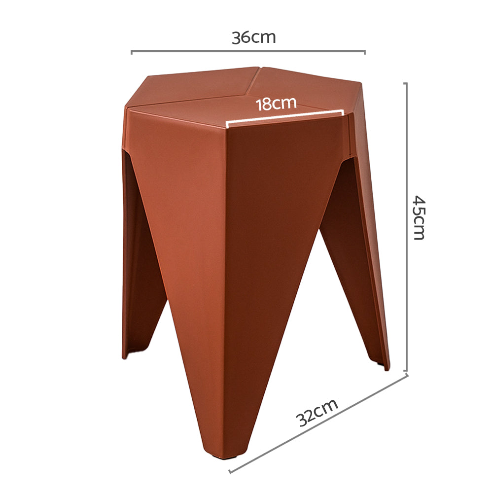 Set of 2 Nordic Stool Side Tables - Red - Homecoze