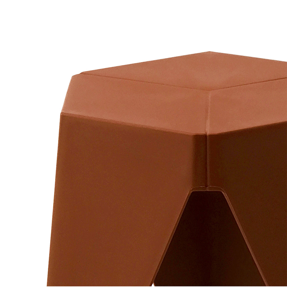 Set of 2 Nordic Stool Side Tables - Red - Homecoze