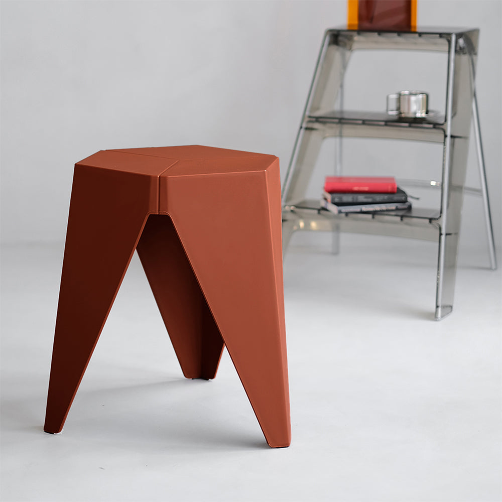 Set of 2 Nordic Stool Side Tables - Red - Homecoze