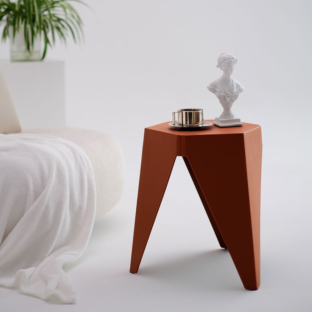 Set of 4 Nordic Stool Side Tables - Red - Homecoze