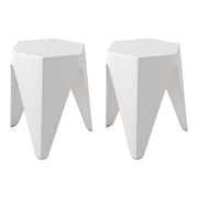 Set of 2 Nordic Stool Side Tables - White - Homecoze