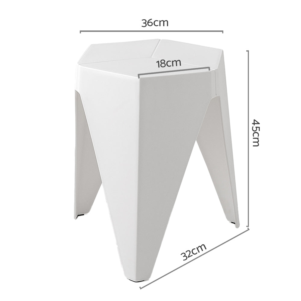 Set of 2 Nordic Stool Side Tables - White - Homecoze