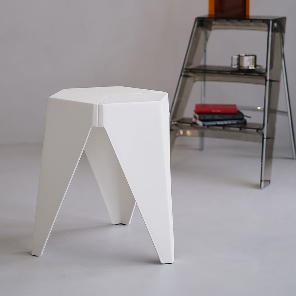 Set of 2 Nordic Stool Side Tables - White - Homecoze