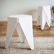 Set of 4 Nordic Stool Side Tables - White - Homecoze