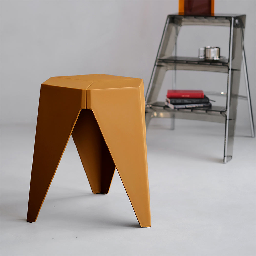 Set of 2 Nordic Stool Side Tables - Yellow - Homecoze