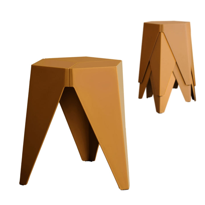 Set of 4 Nordic Stool Side Tables - Yellow