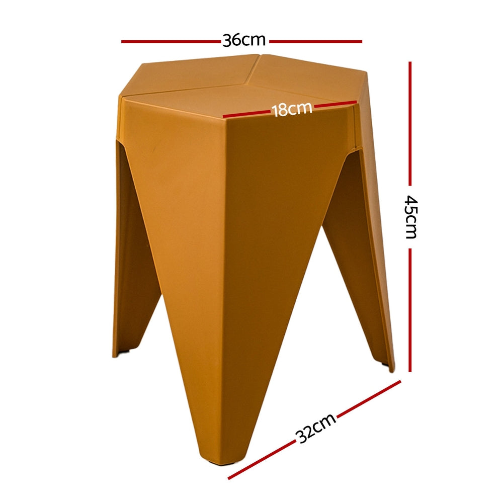 Set of 4 Nordic Stool Side Tables - Yellow - Homecoze