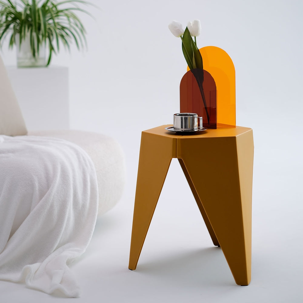 Set of 4 Nordic Stool Side Tables - Yellow - Homecoze