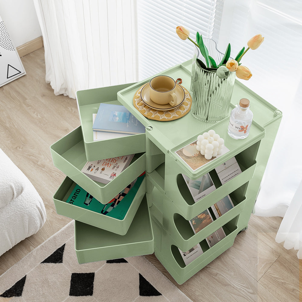 5-Tier Craft Trolley | Multipurpose Storage Cart - Green - Homecoze