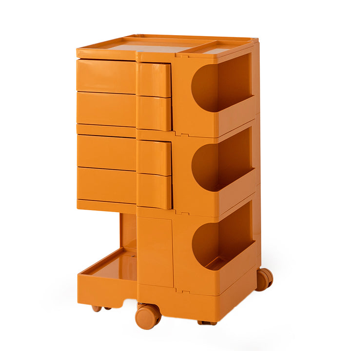 5-Tier Craft Trolley | Multipurpose Storage Cart - Orange - Homecoze