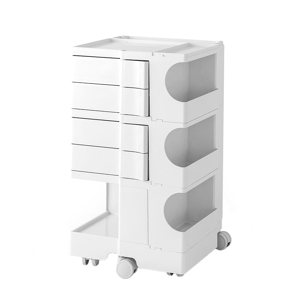 5-Tier Craft Trolley | Multipurpose Storage Cart - White - Homecoze