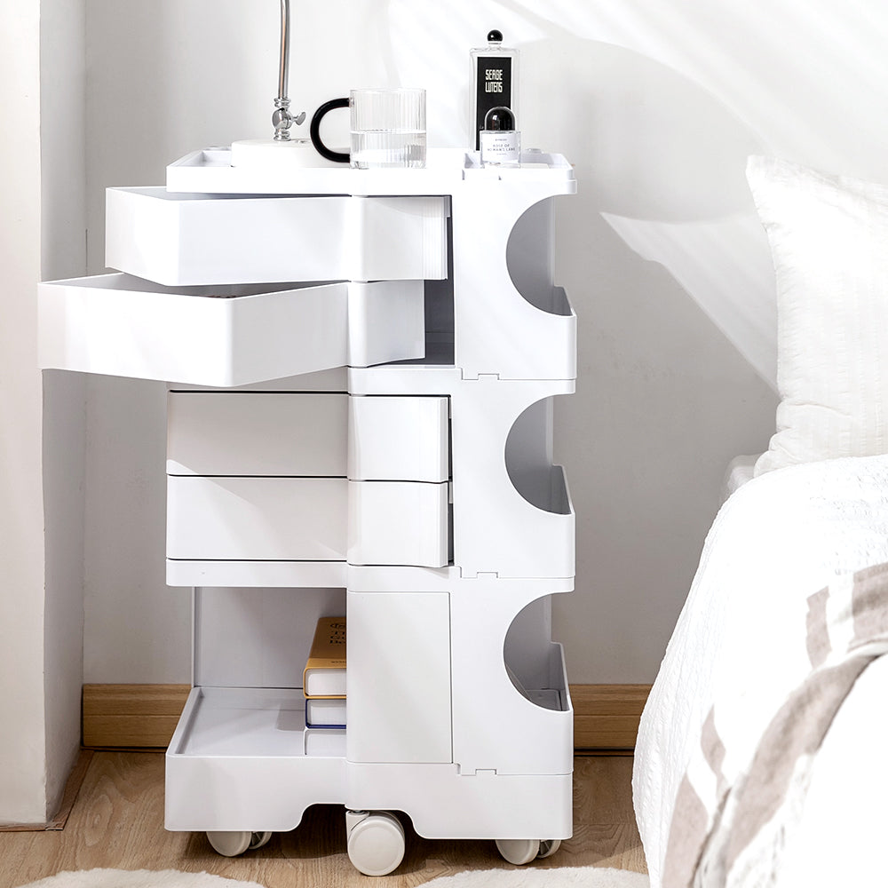 5-Tier Craft Trolley | Multipurpose Storage Cart - White - Homecoze
