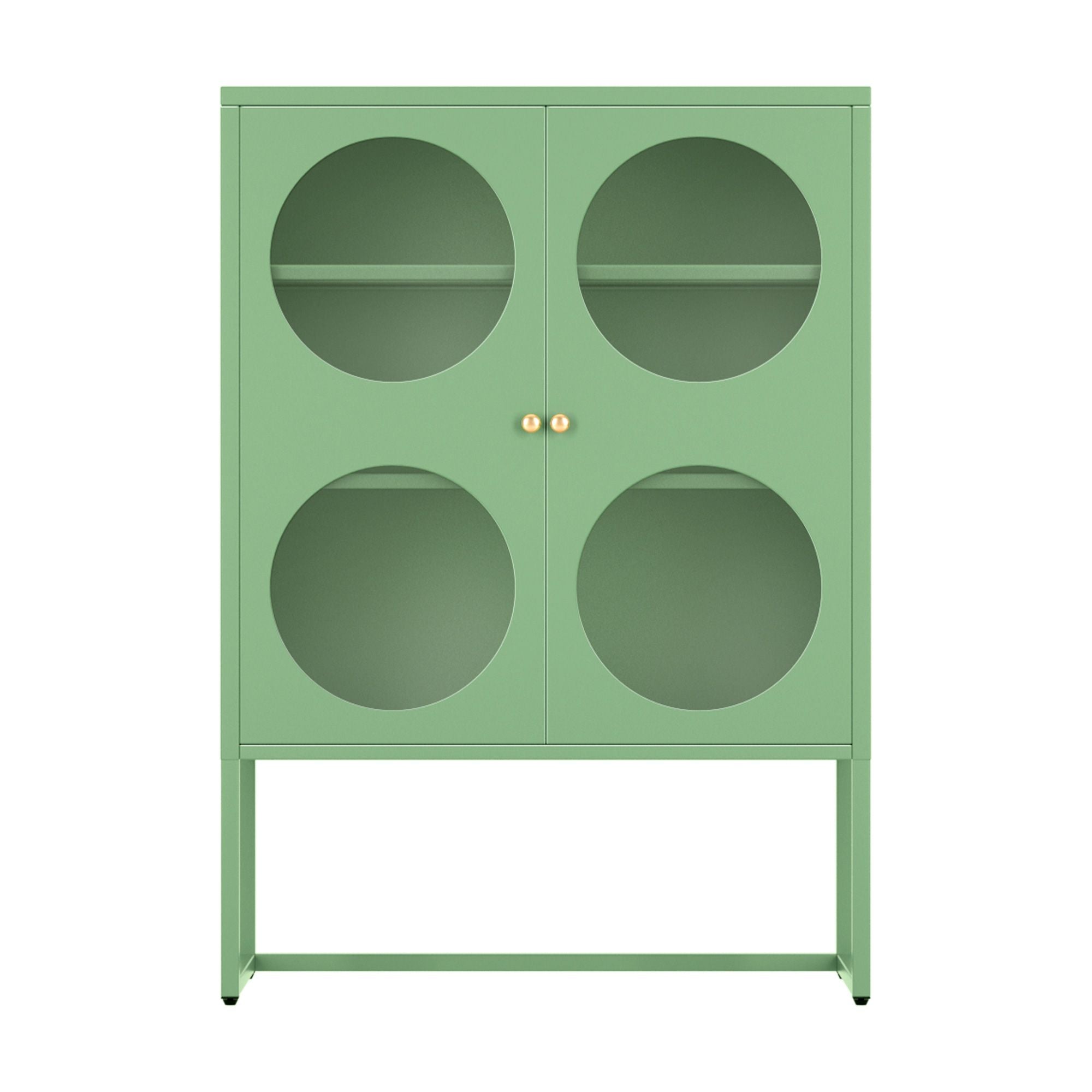 Metal Locker Circular Sideboard Cabinet - Mint Green