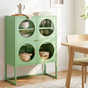 Metal Locker Circular Sideboard Cabinet - Mint Green