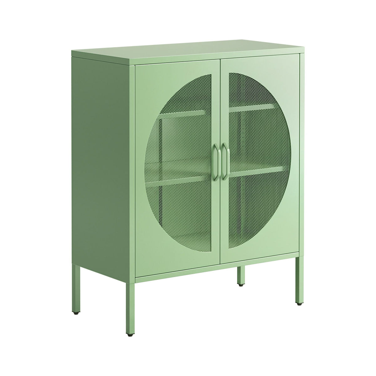 Metal Locker Crescent Sideboard Cabinet - Mint Green