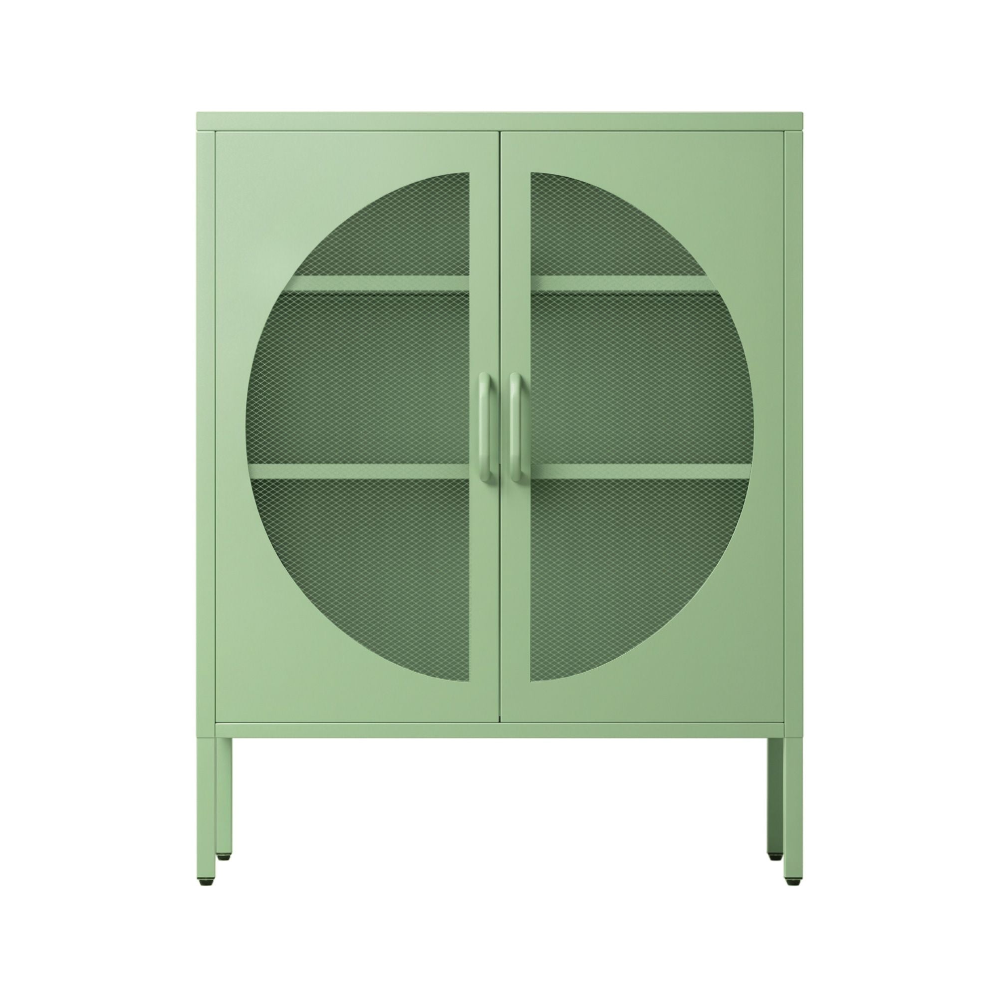 Metal Locker Crescent Sideboard Cabinet - Mint Green