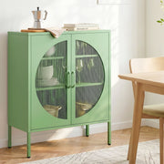 Metal Locker Crescent Sideboard Cabinet - Mint Green