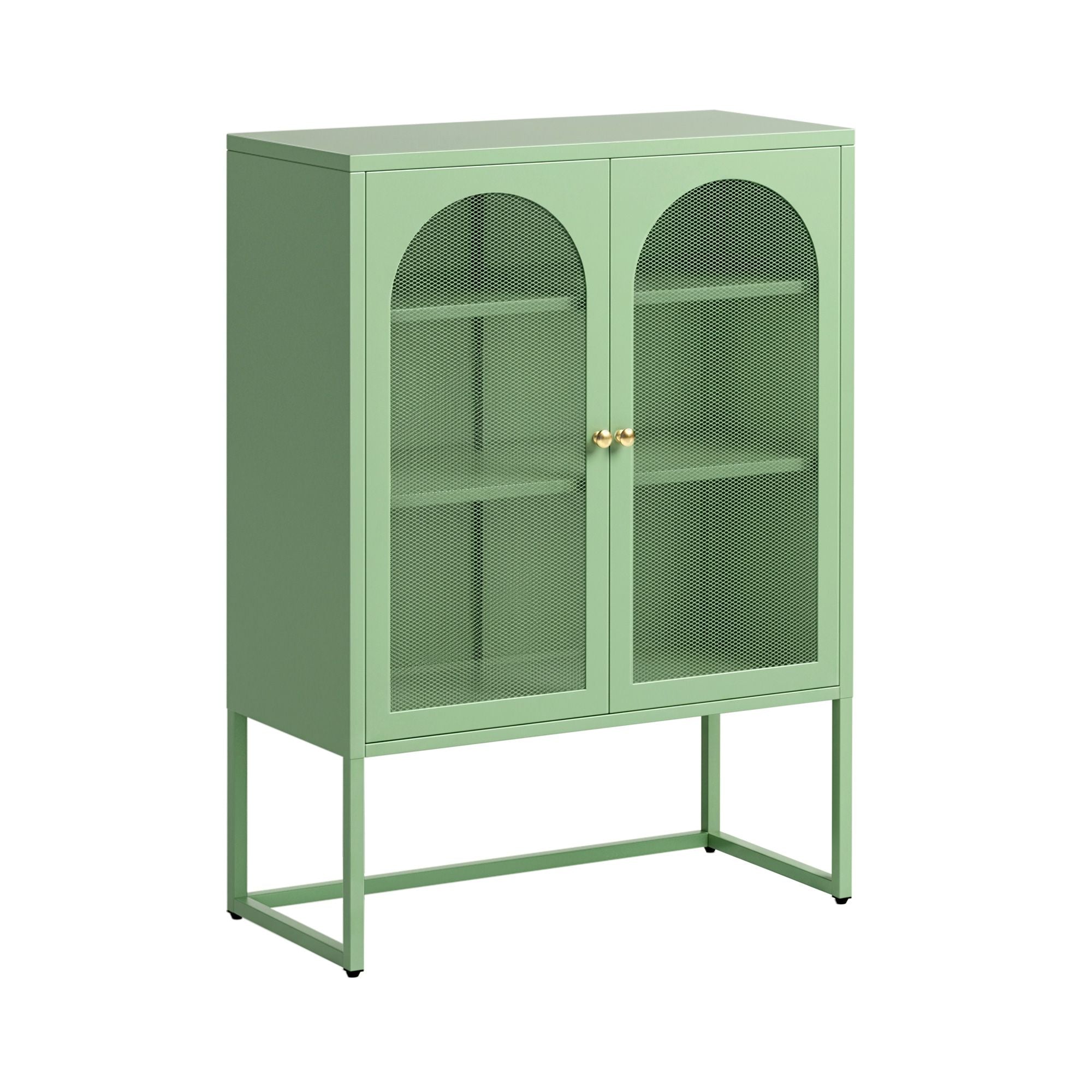 Metal Locker Arched Sideboard Cabinet - Mint Green