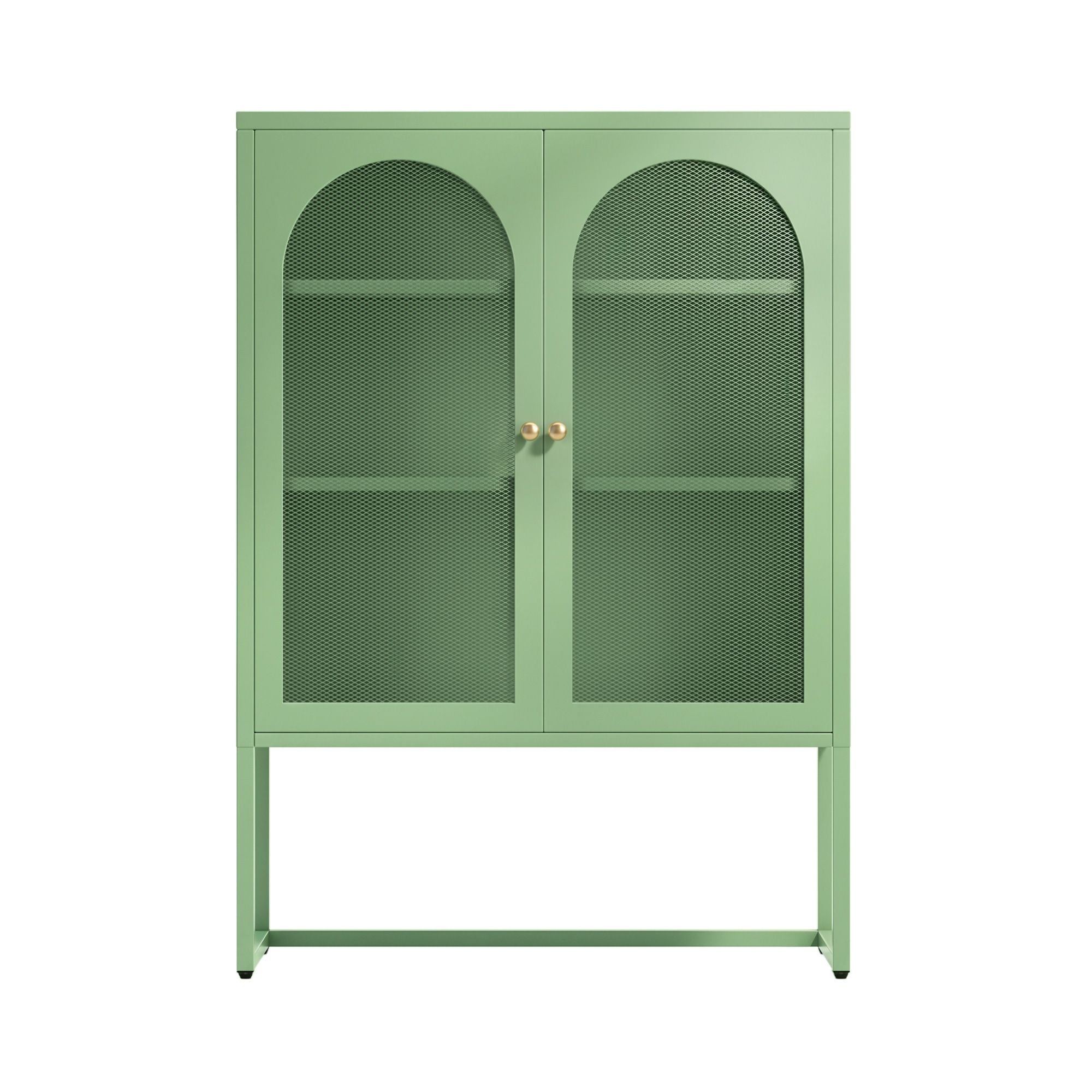 Metal Locker Arched Sideboard Cabinet - Mint Green