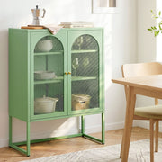 Metal Locker Arched Sideboard Cabinet - Mint Green