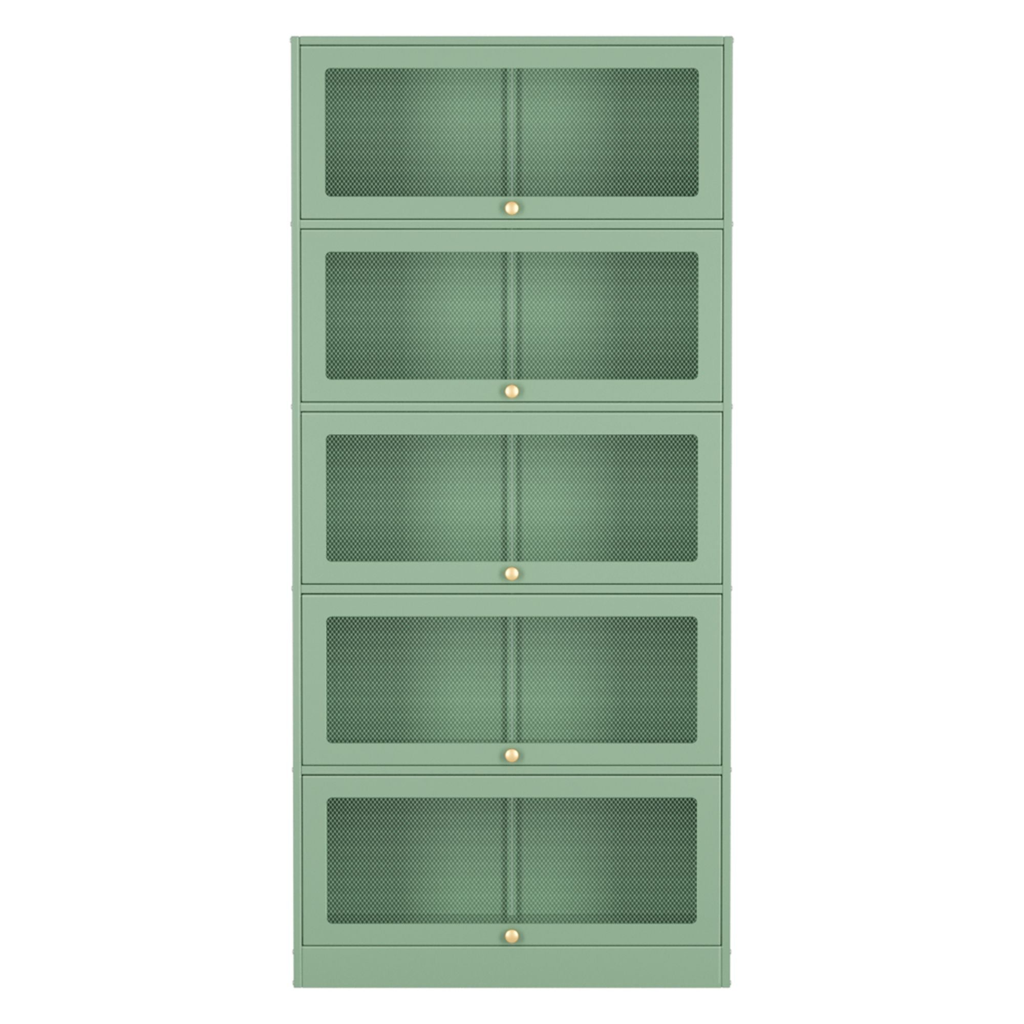 Metal Locker Bookshelf Display Cabinet - Mint Green