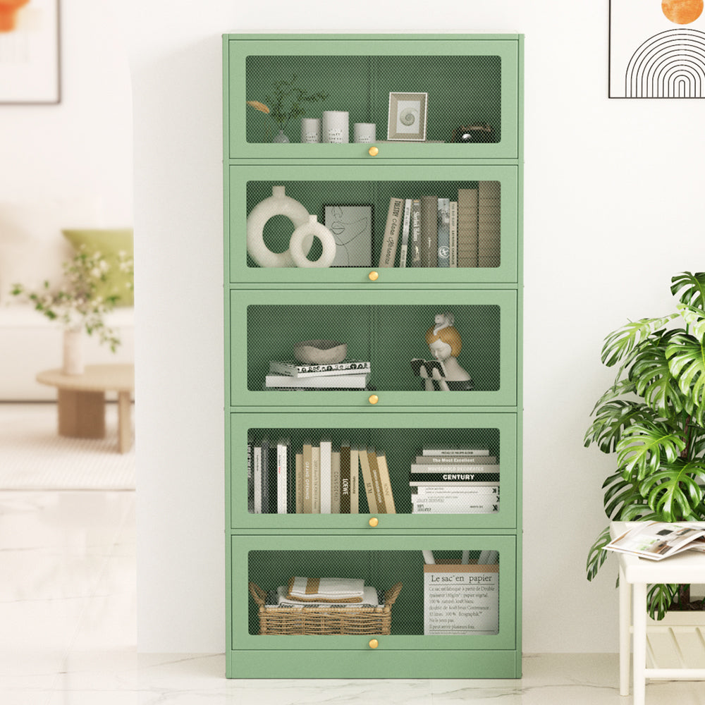 Metal Locker Bookshelf Cabinet - Mint Green - Homecoze