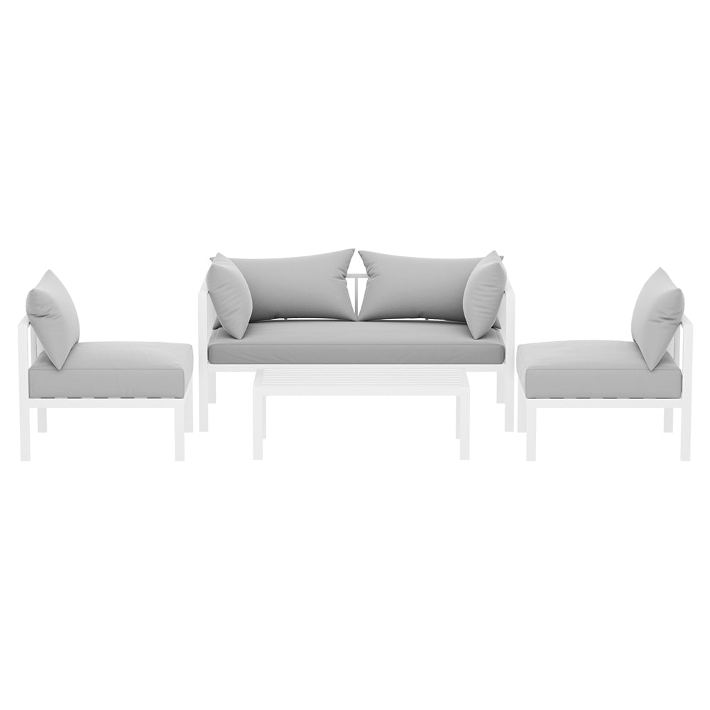 4 Seater Aluminium Outdoor Sofa Set - White - Homecoze