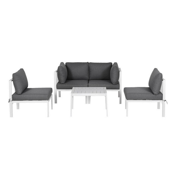 5 Seater Aluminium Outdoor Sofa Set - White - Homecoze
