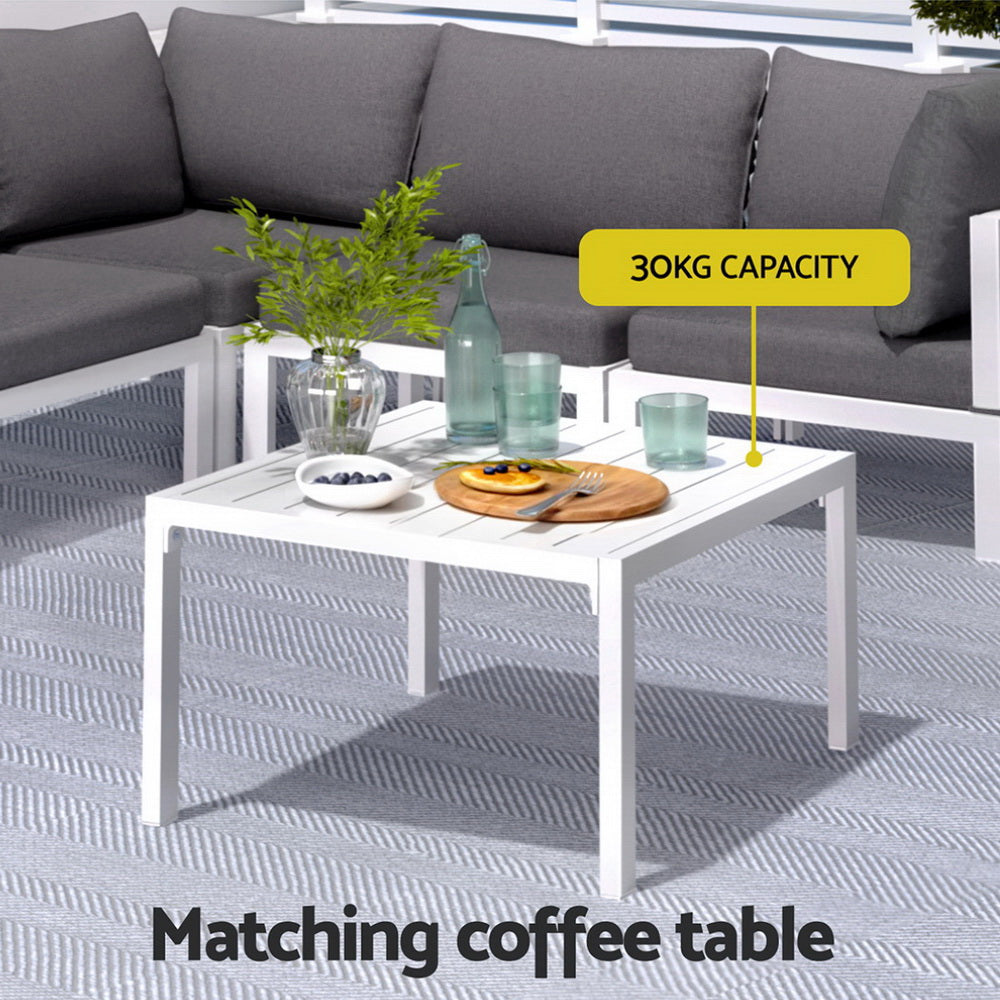 5 Seater Aluminium Outdoor Sofa Set - White - Homecoze