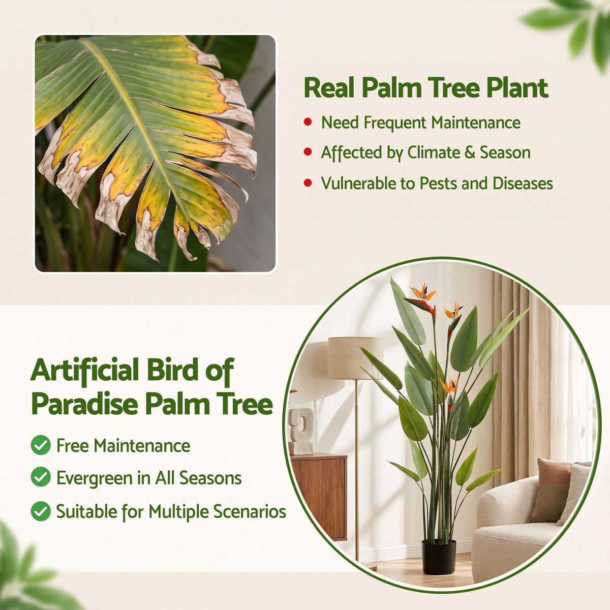 150cm Artificial Bird of Paradise Plant with Flowers
