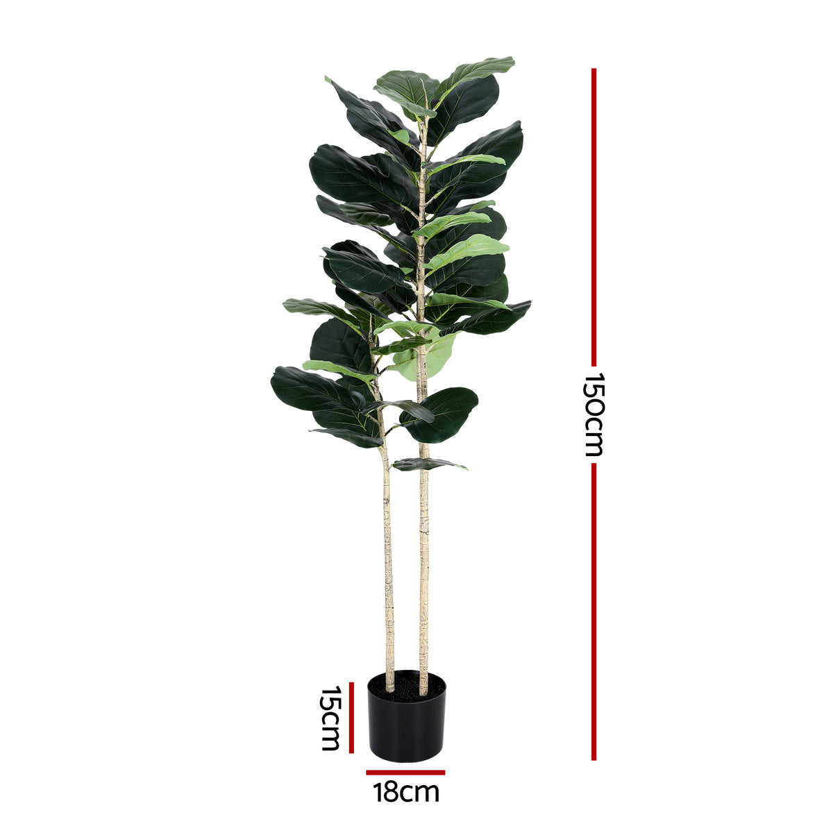 Artiss 150cm Artificial Fiddle Tree Faux Trees Indoor Decor Artificial Plants Lifelike Plant 1.5M - Homecoze