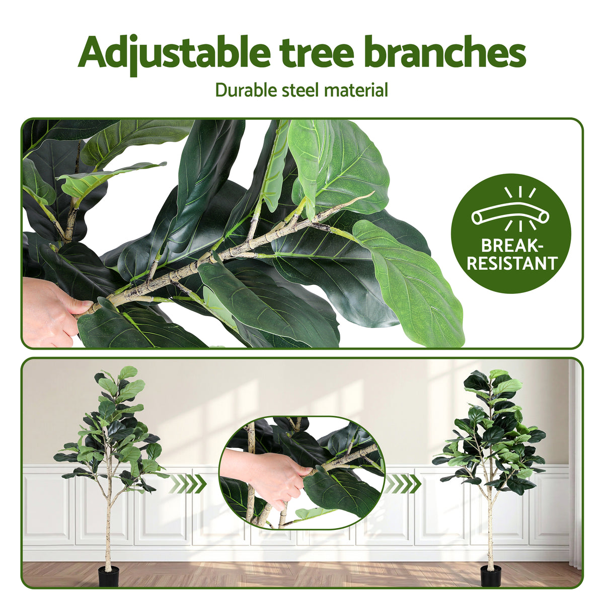 Artiss 180cm Artificial Fiddle Tree Faux Trees Indoor Decor Artificial Plants Lifelike Plant 1.8M - Homecoze