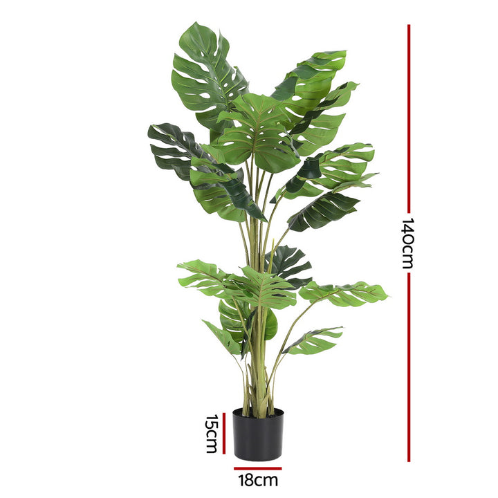Artiss 140cm Artificial Monstera Tree Faux Trees Indoor Decor Artificial Plants Lifelike Plant 1.4M - Homecoze