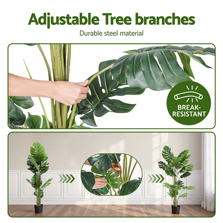 Artiss 140cm Artificial Monstera Tree Faux Trees Indoor Decor Artificial Plants Lifelike Plant 1.4M - Homecoze