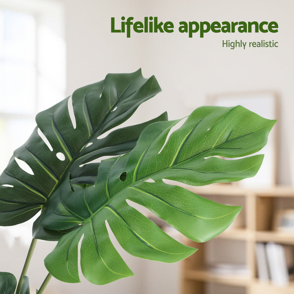 Artiss 140cm Artificial Monstera Tree Faux Trees Indoor Decor Artificial Plants Lifelike Plant 1.4M - Homecoze