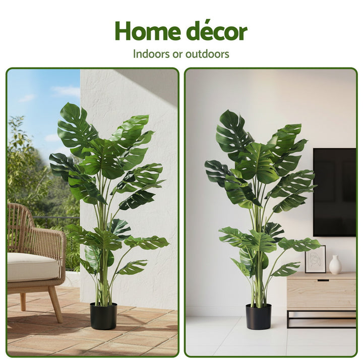 Artiss 140cm Artificial Monstera Tree Faux Trees Indoor Decor Artificial Plants Lifelike Plant 1.4M - Homecoze