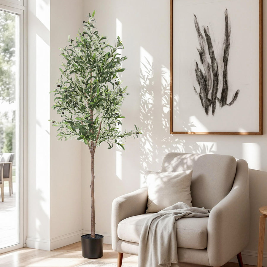 Artiss 180cm Artificial Olive Tree Faux Trees Indoor Decor Artificial Plants Lifelike Plant 1.8M - Homecoze